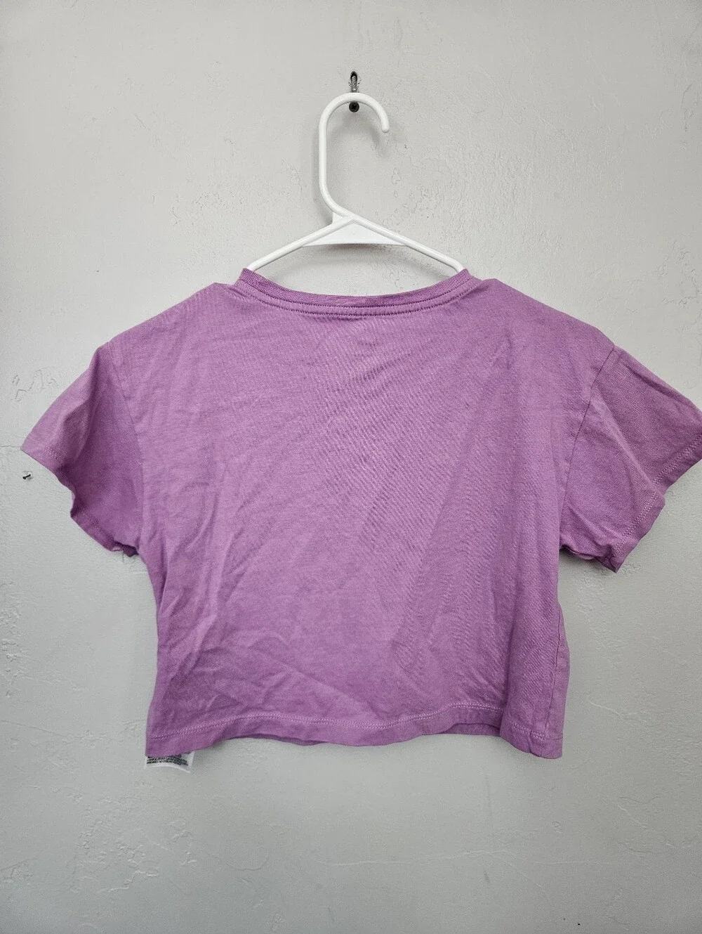 Nike Lavender Purple Crop Tee with Floral Swoosh Girls Youth Large 6/7 Summer